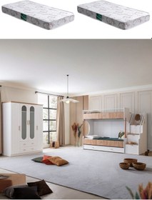 Resim Vita Bohem Yavrulu Ceviz Ranza 4 Kapaklı Dolap 2 Comfort Yatak 