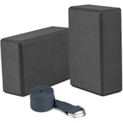 Resim Yunboo 2'li Yoga Blok Ve Kaymaz Kayış Seti - Pilates, Esneme Ve Denge İçin Mükemmel Destek 