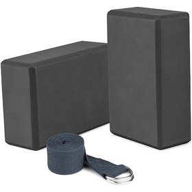 Resim Yunboo 2'li Yoga Blok Ve Kaymaz Kayış Seti - Pilates, Esneme Ve Denge İçin Mükemmel Destek 