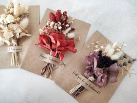 Resim Özel Gün Mini Buketli Kart - 50 mini buket / Yeşi 