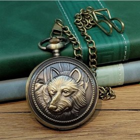 Resim Kurt Motifli Antika Köstekli Saat 