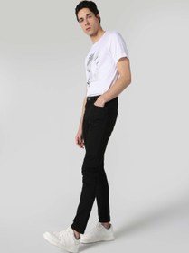 Resim Slim Fit Düşük Bel Dar Paça Erkek Siyah Jean Pantolon 