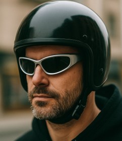 Resim Angel Eyes Motorcu Gri Sürüş UV400 Koruma Gözlüğü – Yarım Kask Uyumlu Bisiklet Gözlüğü 