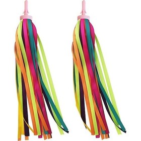 Resim Renkli Çocuk Bisikleti Püskülleri - Scooter Ve Bisiklet Süsü 2'li Paket Diğer Çok Renkli 