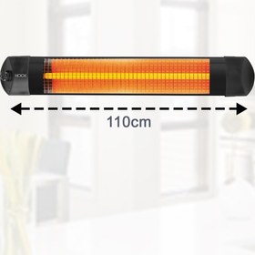 Resim HOOK Siyah Vulcan Elektrikli Isıtıcı Soba Infrared 2000w Duvara Monte Aparatı 