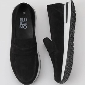Resim Bueno Siyah Süet Erkek Loafer 