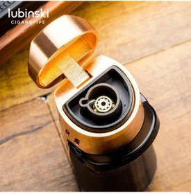 Resim Lubinski Lion İğneli + Delicili Tek Torch Puro Çakmağı Gunmetal 