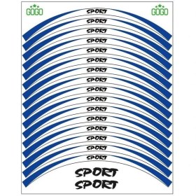 Resim SEVGENT Mavi Beyaz Sport Reflektörlü 1 Set Jant Şeridi 