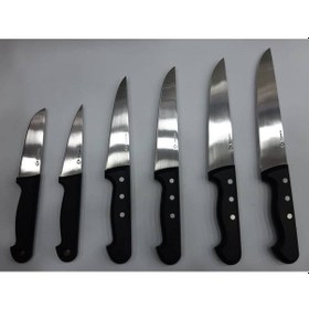 Resim Durmaz Fiber Sap Paslanmaz Çelik Kasap Bıçağı Seti 6 ' Lı 1 Adet 