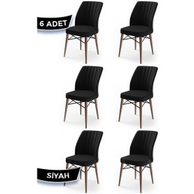 Resim Canisa Concept Flex Serisi Siyah Renk /gürgen Ayaklı Sandalye 6 Adet Siyah 