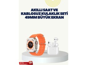 Resim Normadia Akıllı Saat ve Kulaklık Seti, Sağlık Takipli, 45 mm Geniş Ekran 