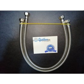 Resim Klozet Rezervuar Su Bağlantı Hortumu 3/8-3/8 50 Cm Flex Su Bağlan Gümüş 
