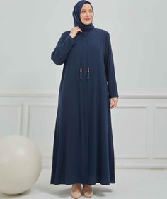 Resim Umrelik Sade Büyük Beden Ferace Lacivert | 204105 - 54 / Lacivert 