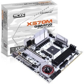 Resim Colorful CVN X570M Gaming Frozen V14 4000 MHz (OC) DDR4 Soket AM4 mATX Anakart 
