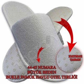 Resim PRİVATE Çift Kat Kalın Pamuk Havlu Terlik Kaymaz Taban Otel Terliği Yüksek Kalite 