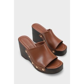 Resim Capone Outfitters Sonia Dolgu Topuklu Tek Bantlı Burnu Açık Sabo Terlik 