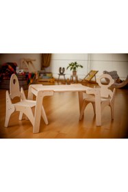 Resim KIDOPPO Uzay Temalı Masa Sandalye Takımı | çocuk Aktivite Masası Ve Sandalyeler | ahşap Çocuk Mobilyası 