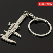Resim 1 adet Mini Vernier Caliper Anahtarlık - Kompakt 6x12x32mm Bakır Alaşımlı Ölçüm Aracı, Günlük Kullanım İçin Taşınabilir Cep Klipsi, Erkek Moda Aksesuarı | Funky Tarz | Dayanıklı Anahtarlık, Minyatür Anahtarlık 