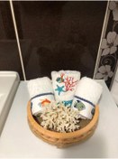 Resim Genel Markalar Banyo düzenleyici organizer ahşap dekoratif sepet modeli çap 24 cm 