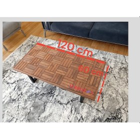 Resim Orta Sehpa Ceviz Renk Çay Kahve Sehpası Klasik 120 X 60 Cm 