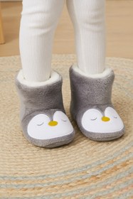 Resim pufien Çocuk Panduf, Bebek Ev Botu, Hayvan Desenli Sevimli Nakışlı Bebek Panduf 