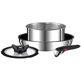 Resim Tefal Ingenıo Preference Paslanmaz Çelik 4 Parçalı Tencere Seti - 28 Cm Tava + 20 Cm Tencere + 1 Cam Kapak + 1 Sap Siyah 
