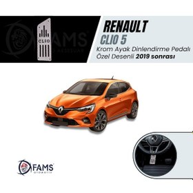 Resim Renault Clio 5 2019 Özel Desenli Krom Ayak Dinlendirme Pedalı 