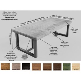 Resim NT Concept Ntconcept Kenna Doğal Ağaç Toplantı Masası(100cm-300cm) 