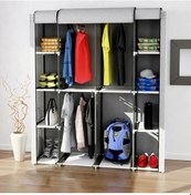 Resim Dzgn Home Çift Askılı Lüks Çelik Bez Dolap Hangar Boy-gri Gri 