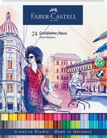 Resim Faber-Castell Goldfaber Dual Makers Aqua Boya Kalemi 24'lü 
