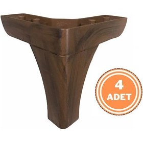 Resim 4 Adet Bella Lükens Ayak Mobilya Koltuk Çekyat Ayağı 14 Cm Ceviz 