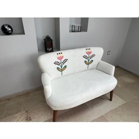 Resim Azra Mobilya Punch İkili Koltuk - Etnik Desen - Nubuk Kumaş - Ahşap Ayak - Punch İşlemeli Diğer 