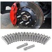 Resim 20 Adet 5.8 Cm Evrensel Araba Modifikasyonu Genişletilmiş Tekerlekler Saplama Dönüşüm M12x1.5 - M12x1.5 Vida Adaptörü Ln032 Ln033 Ln044 