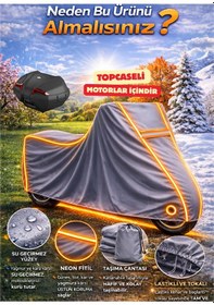 Resim Kuba Xf 110 Topcaseli Neon Fitilli-tncu Su Geçirmez Motorsiklet Brandası 
