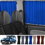 Resim Pandami Peugeot Bipper 2008-2014 Uyumlu Mavi Raylı Oto Perde Takımı 