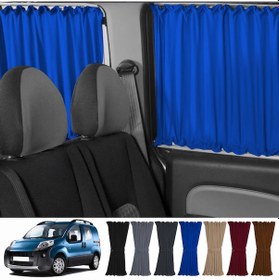 Resim Pandami Peugeot Bipper 2008-2014 Uyumlu Mavi Raylı Oto Perde Takımı 