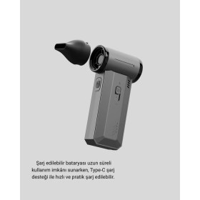 Resim Erbar Şarjlı 130000 Rpm Hava Üflemeli ve Vakumlu Araç Ev Temizlik Makinesi - MR000K-1FOH95 