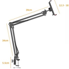 Resim Z-Mobile Esnek Uzun Kollu 6" 11" Teleskopik 360 Derece Dönebilen Masa Üstü Tablet Telefon Tutucu Stand 