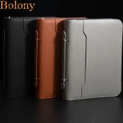 Resim Bolony A4 Portföy Ring Binder - Çok Fonksiyonlu Suni Deri Fermuarlı Padfolio Saplı - Çift Defter Sistemli İş Yöneticisi Dosya Klasör Düzenleyici 