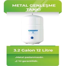 Resim 10 Aşamalı Kapalı Kasa Su Arıtma Cihazı 12 Lt Metal Tanklı 