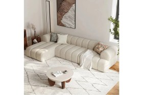 Resim S Home Design Concept Cozy Pofidik Modüler Kanepe L Köşe Koltuk Takımı, Teddy Cappuccino, Sol Köşe , 290X165 cm 