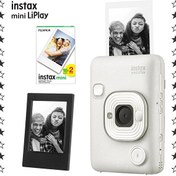 Resim Instax Mini LiPlay Hybrid Misty White Fotoğraf Makinesi - 20'li Mini Film ve Çerçeve Hediye Seti Fujifilm