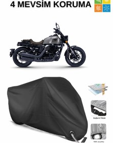 Resim AutoEN RKS K-LIGHT 250 DAYANIKLI KİLİT UYUMLU SU GEÇİRMEZ MOTOSİKLET BRANDASI-SİYAH 