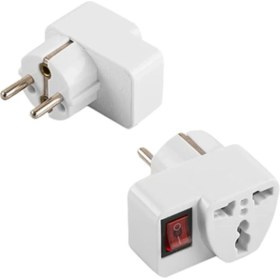 Resim Powermaster Ingiliz Fiş Çok Amaçlı Unıversal Tekli Işıklı Anahtarlı 