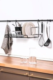 Resim Askılı Bulaşık Kurutma Standı, Siyah 