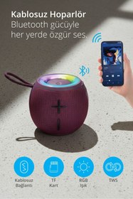 Resim Piranha 7837 Kablosuz Hoparlör | TWS Bluetooth | USB & TF Kart Girişi | RGB Işık Modları | Taşınabil 