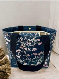 Resim Van Gogh Badem Çiçeği Model Kadın Çanta Siyah 