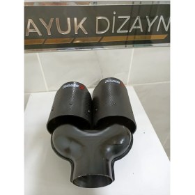 Resim Mayuk Dizayn Akrapovic 90MM Çiftli Içi Krom Sağ Taraf Her Araca Uyumlu Egzoz Ucu 