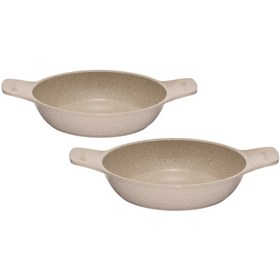 Resim ThermoAD | Güveç Sahan Set | Döküm Kendinden Saplı | 2 Parça | Vizon | 20cm-22cm 