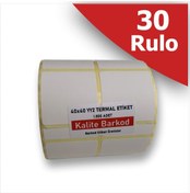 Resim Kalite Barkod 40x40 Yanyana 2 Li Termal Etiket | 30 Rulo Barkod Etiketi 